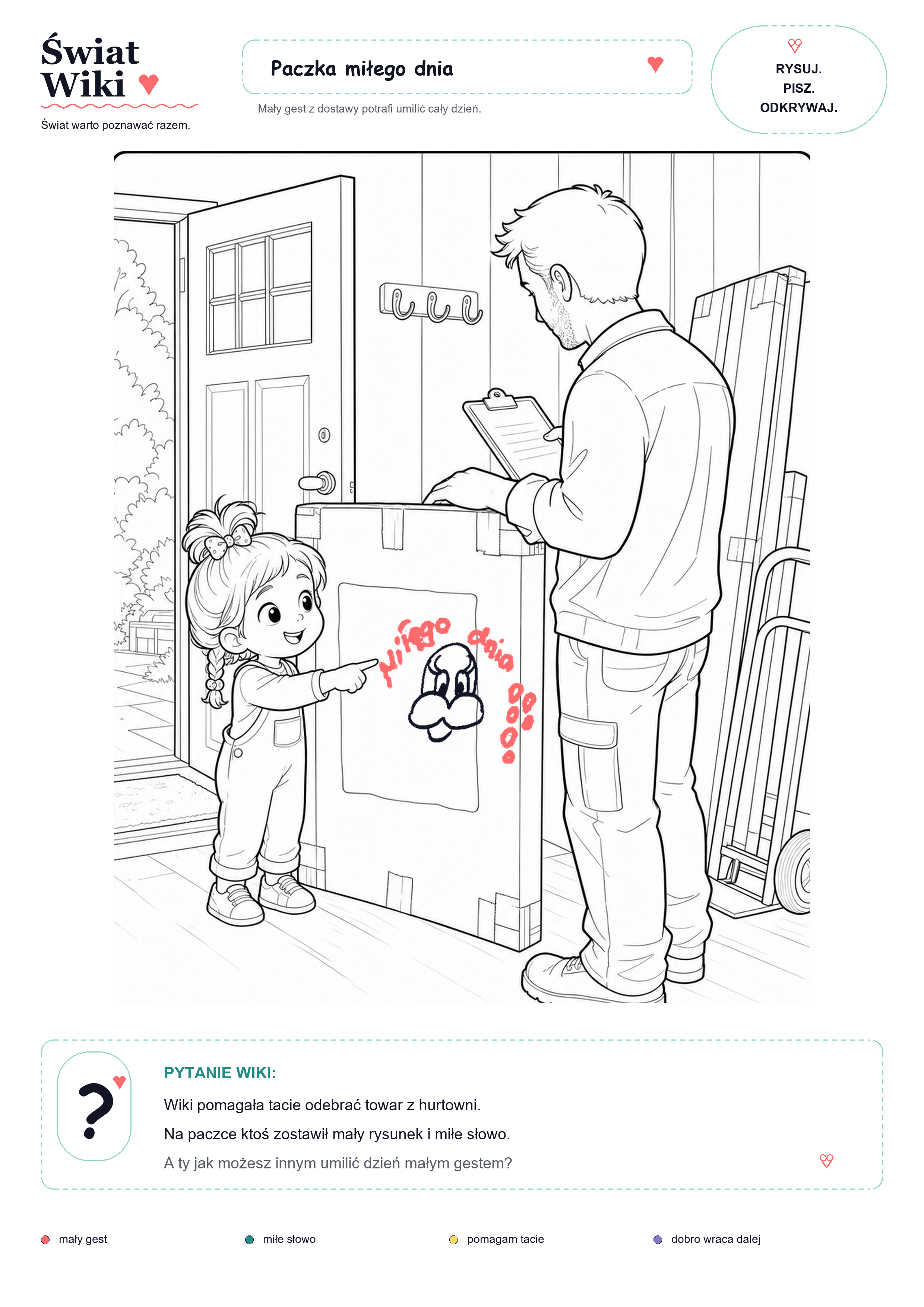 Podgląd kolorowanki Paczka miłego dnia