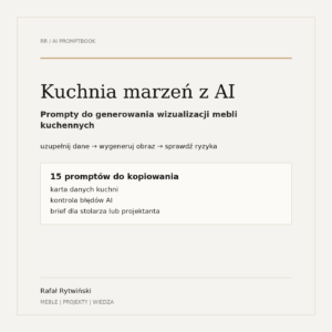 Okładka produktu Kuchnia marzeń z AI. Prompty do generowania wizualizacji mebli kuchennych
